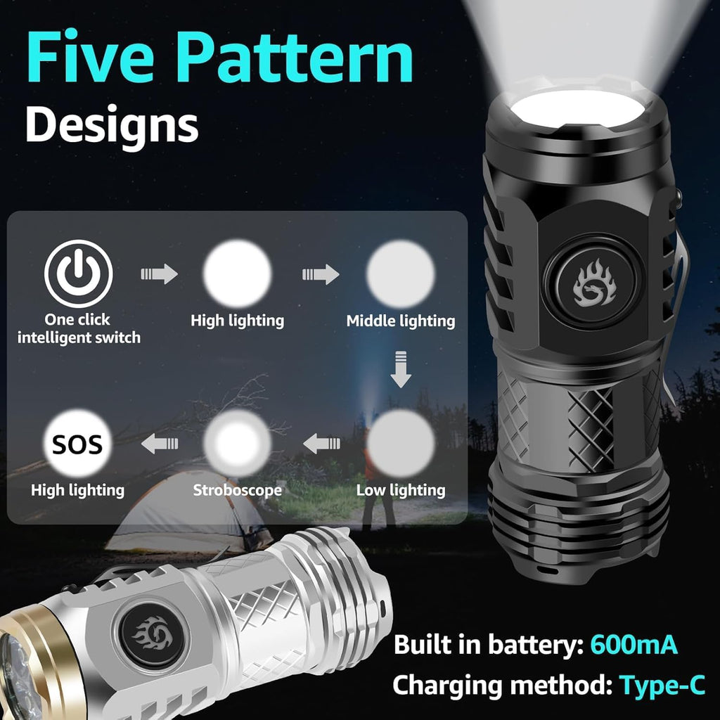 ✨Three-Eyed Monster Mini Flashlight 🔦🧰— Ultra-Bright Rechargeable LED Torch | Compact, Long-Range & Water-Resistant