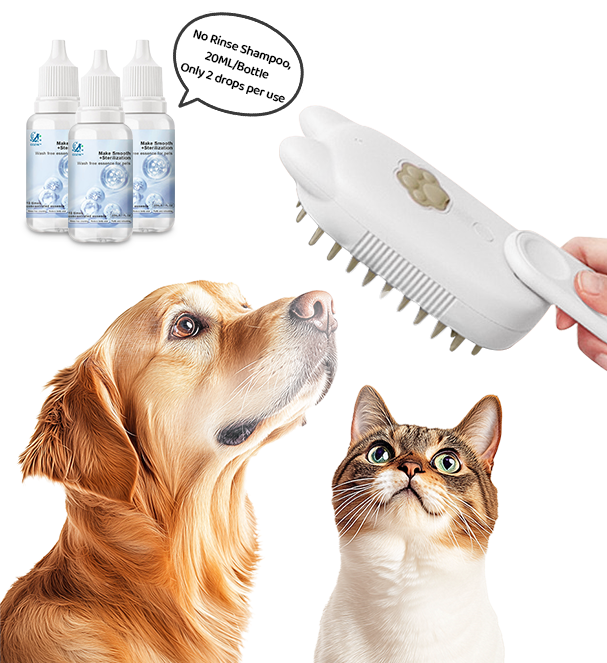 🐾Last Day Sale🐾 Up to 50% OFF | 3-in-1 Steamy Pet Brush with Essence - Professional De-shedding Comb for Pets
