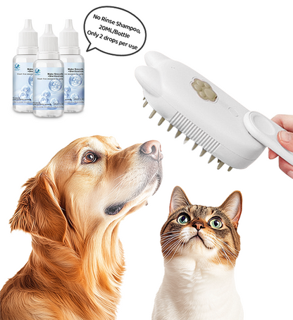 🐾Last Day Sale🐾 Up to 50% OFF | 3-in-1 Steamy Pet Brush with Essence - Professional De-shedding Comb for Pets