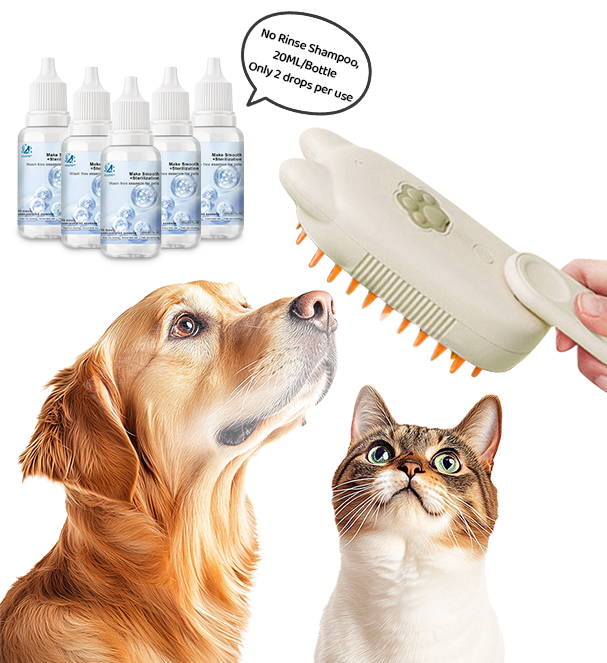 🐾Last Day Sale🐾 Up to 50% OFF | 3-in-1 Steamy Pet Brush with Essence - Professional De-shedding Comb for Pets