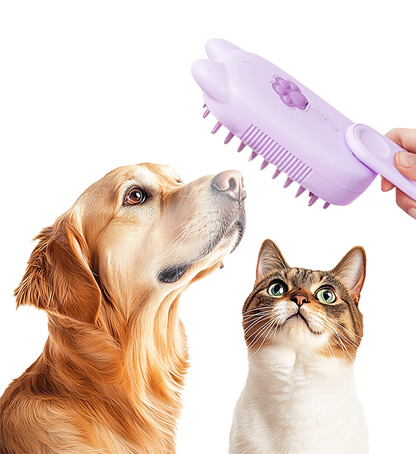 🐾Last Day Sale🐾 Up to 50% OFF | 3-in-1 Steamy Pet Brush with Essence - Professional De-shedding Comb for Pets