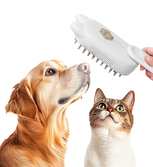 🐾Last Day Sale🐾 Up to 50% OFF | 3-in-1 Steamy Pet Brush with Essence - Professional De-shedding Comb for Pets