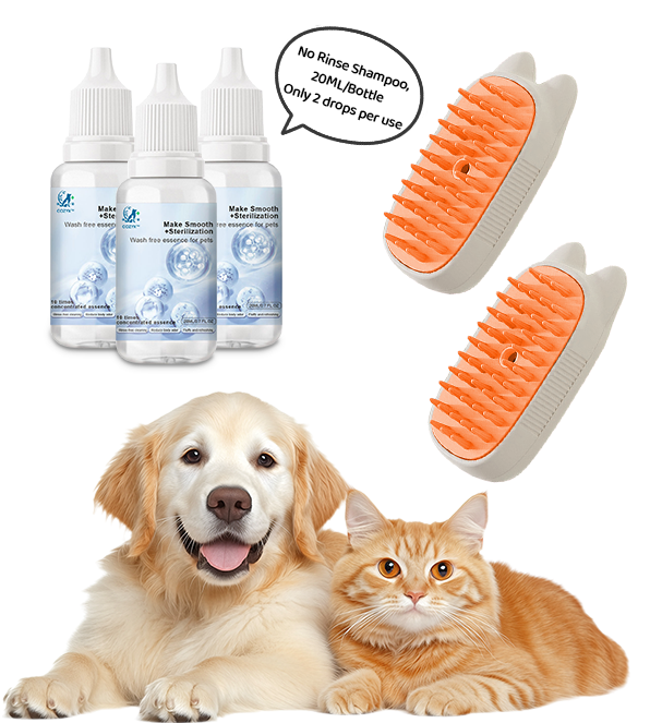 🐾Last Day Sale🐾 Up to 50% OFF | 3-in-1 Steamy Pet Brush with Essence - Professional De-shedding Comb for Pets