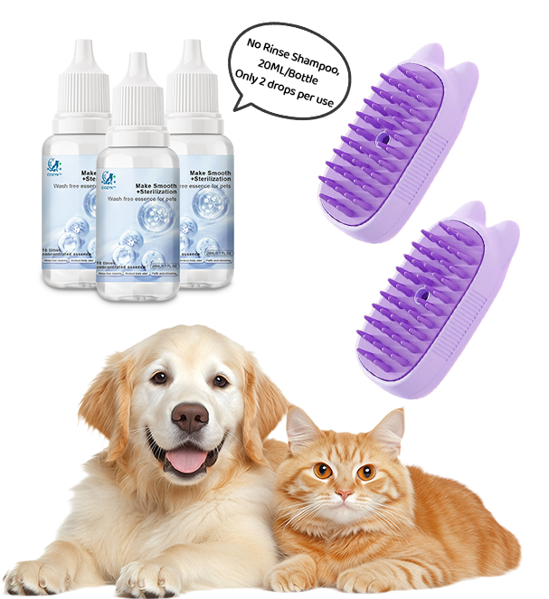 🐾Last Day Sale🐾 Up to 50% OFF | 3-in-1 Steamy Pet Brush with Essence - Professional De-shedding Comb for Pets
