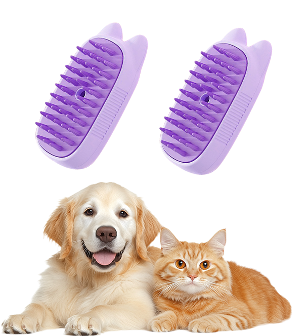 🐾Last Day Sale🐾 Up to 50% OFF | 3-in-1 Steamy Pet Brush with Essence - Professional De-shedding Comb for Pets