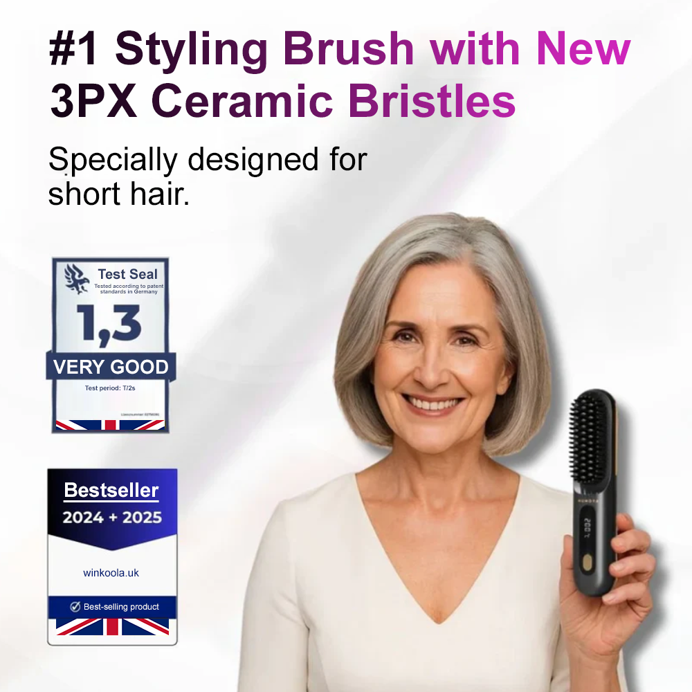 ⚡🪮The First Smart Styling Brush for Short Hair – Precise, Safe & Effortless