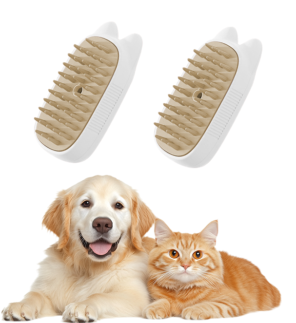 🐾Last Day Sale🐾 Up to 50% OFF | 3-in-1 Steamy Pet Brush with Essence - Professional De-shedding Comb for Pets