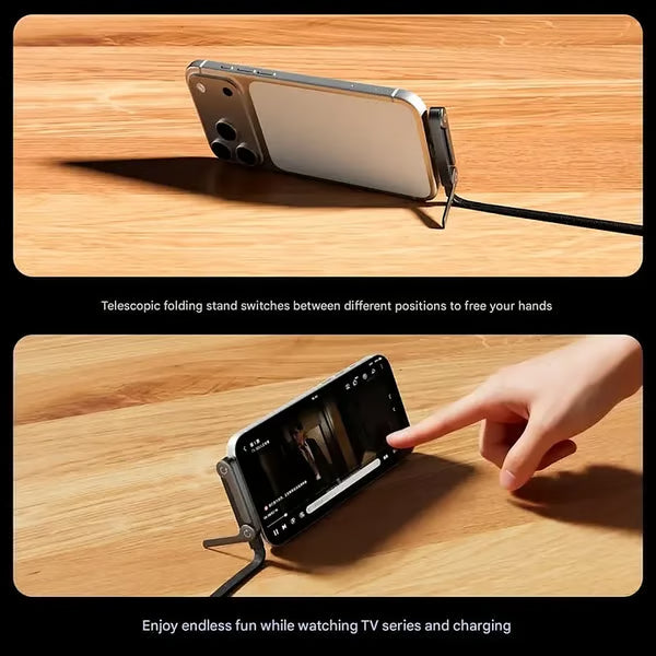 💡MFi-Certified 2-in-1 Fast Charging Cable with Built-In Phone Stand – Ultra-Fast 240W Power, Official Apple Authorized✅