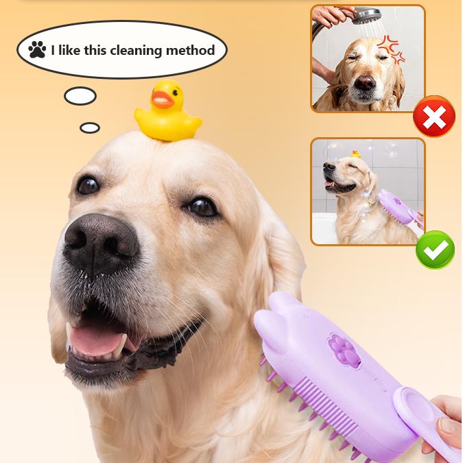 🐾Last Day Sale🐾 Up to 50% OFF | 3-in-1 Steamy Pet Brush with Essence - Professional De-shedding Comb for Pets
