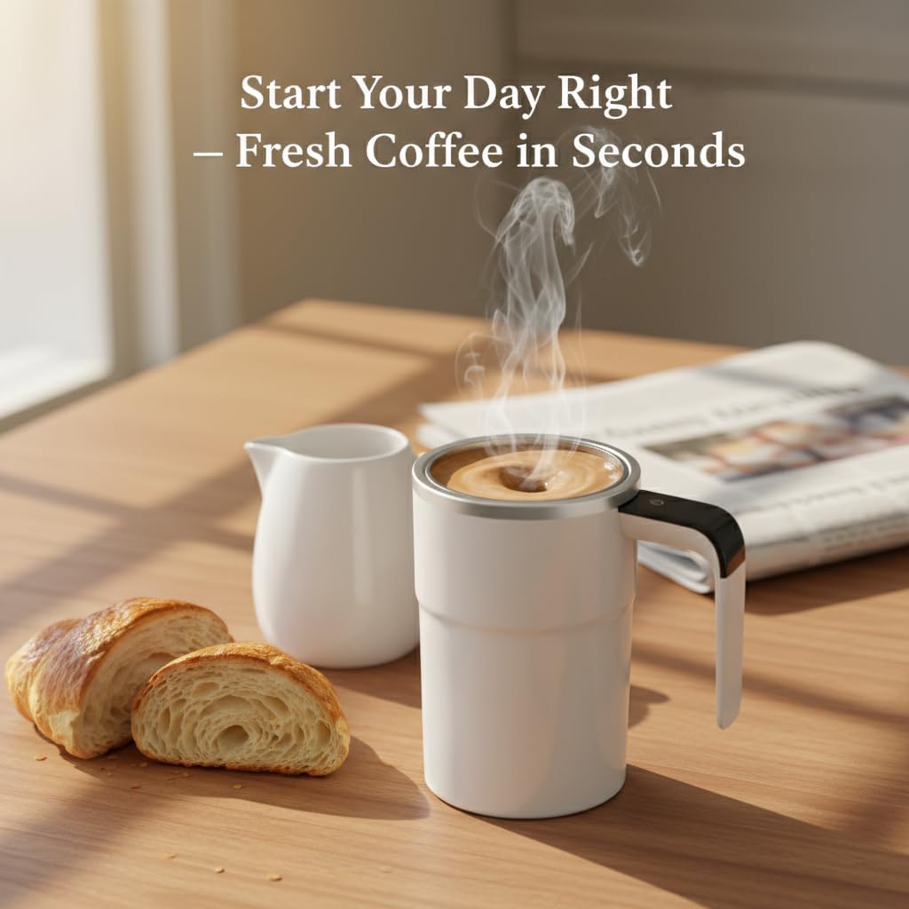 🎉 Spring Offer: 50% OFF 💖 Self Stirring Mug, Rechargeable Automatic Magnetic Mixing Coffee Mug, Waterproof Cup for Milk, Cocoa and Beverages, Ideal for Office, Kitchen and Travel