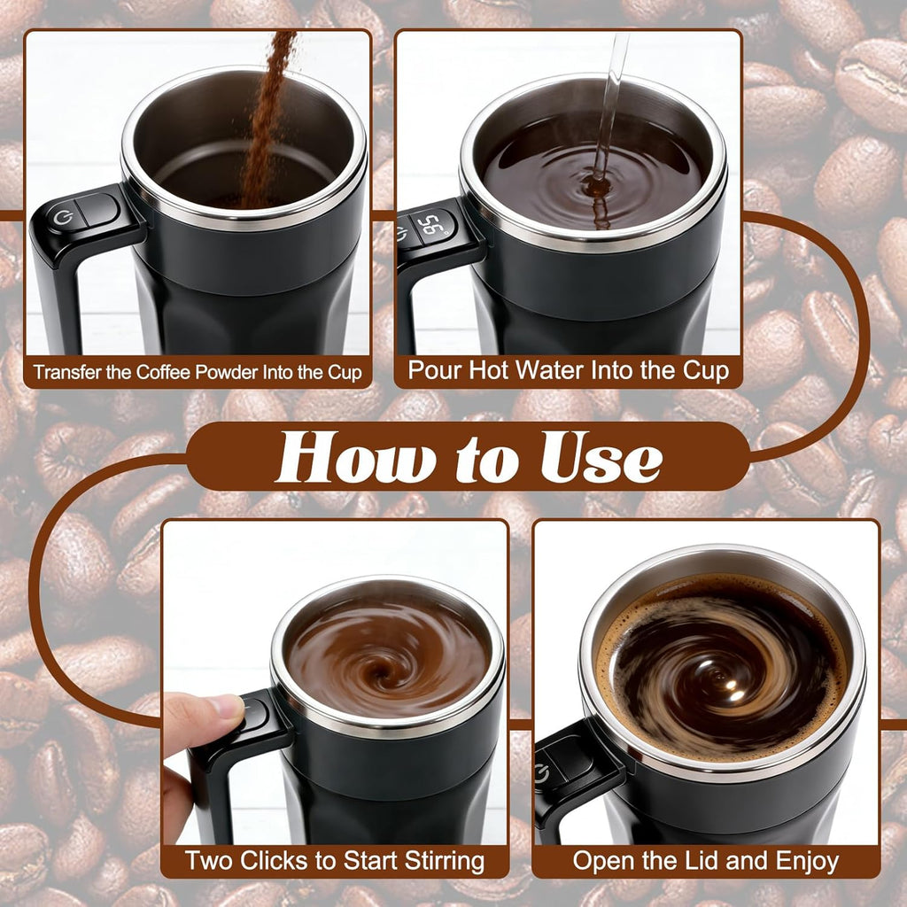 🎉 Spring Offer: 50% OFF 💖 Self Stirring Mug, Rechargeable Automatic Magnetic Mixing Coffee Mug, Waterproof Cup for Milk, Cocoa and Beverages, Ideal for Office, Kitchen and Travel
