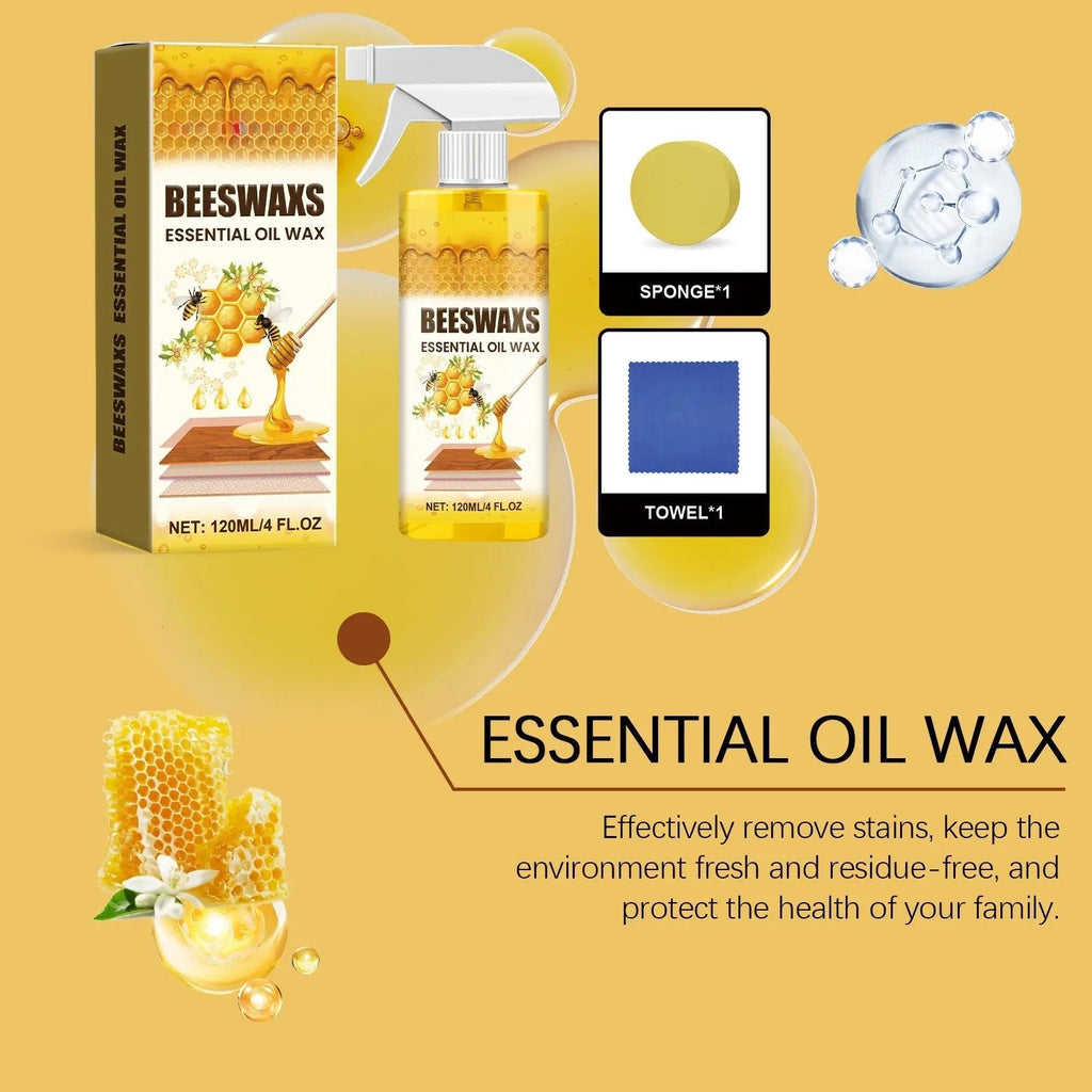 Beeswax Wood Polish Spray – Restores Shine, Removes Scratches & Water Rings