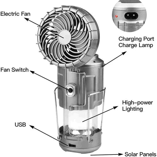 🔥🎁Hot Sale 50% OFF💡Portable LED Camping Lantern With Fan