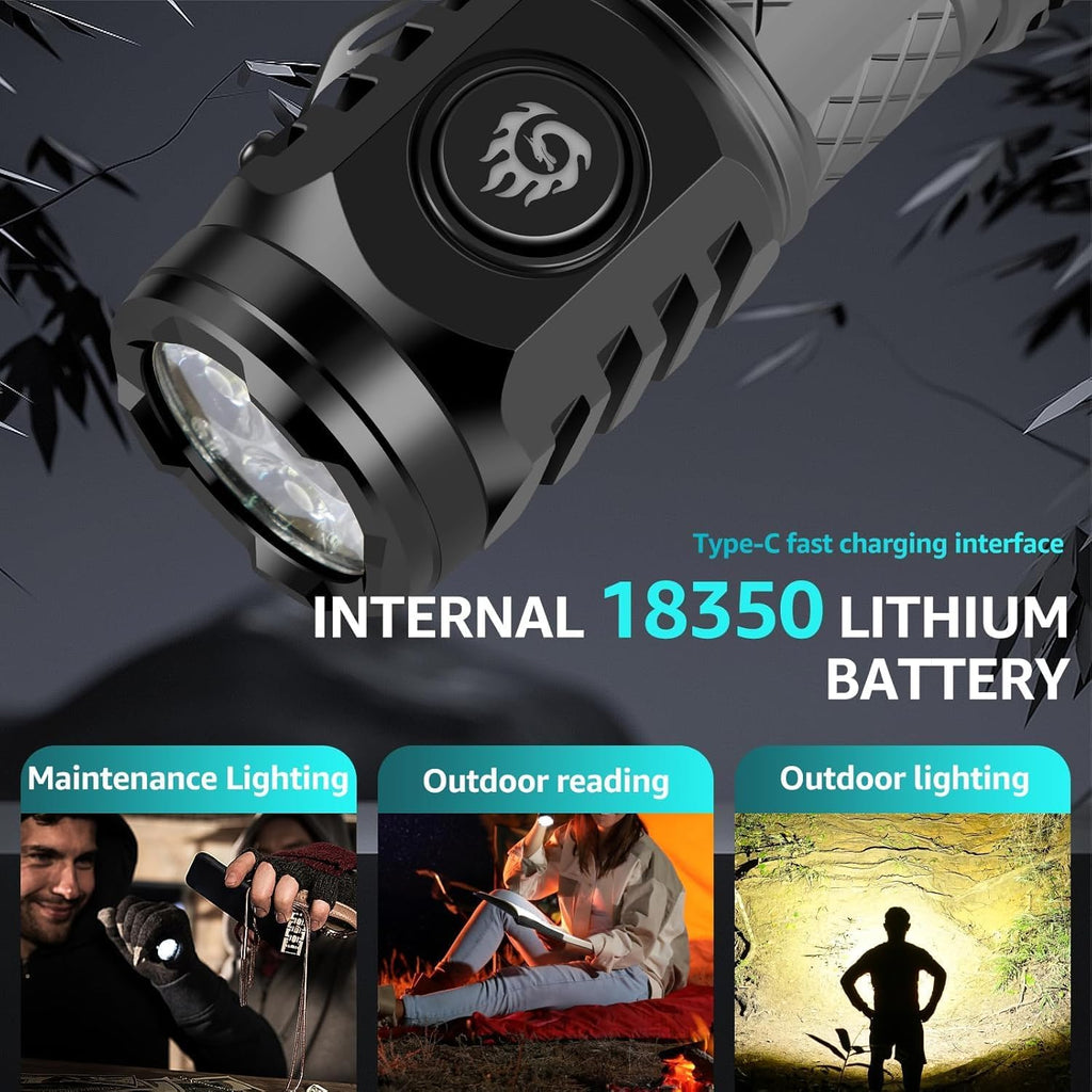 ✨Three-Eyed Monster Mini Flashlight 🔦🧰— Ultra-Bright Rechargeable LED Torch | Compact, Long-Range & Water-Resistant