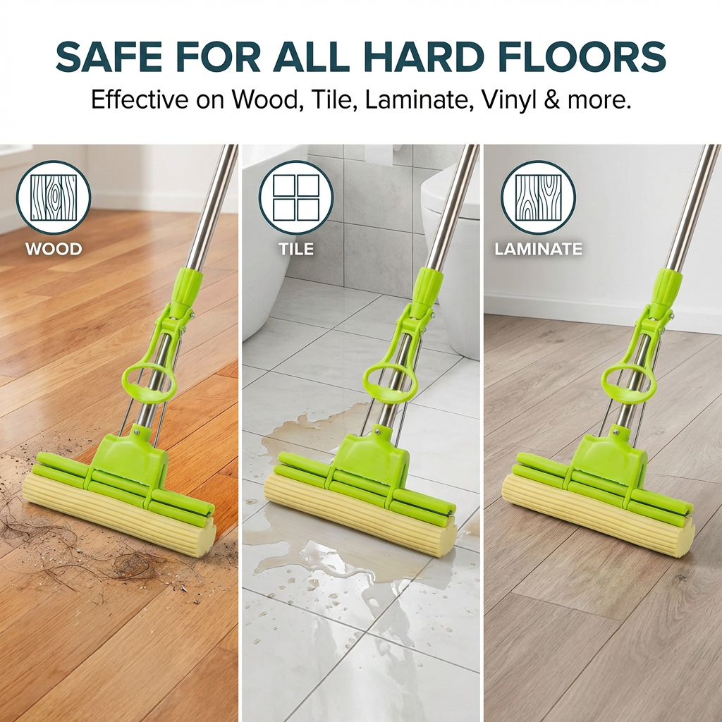 All-in-One Foldable Floor Cleaning Squeeze Mop  已改 美