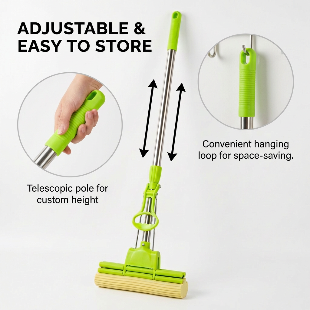 All-in-One Foldable Floor Cleaning Squeeze Mop  已改 美