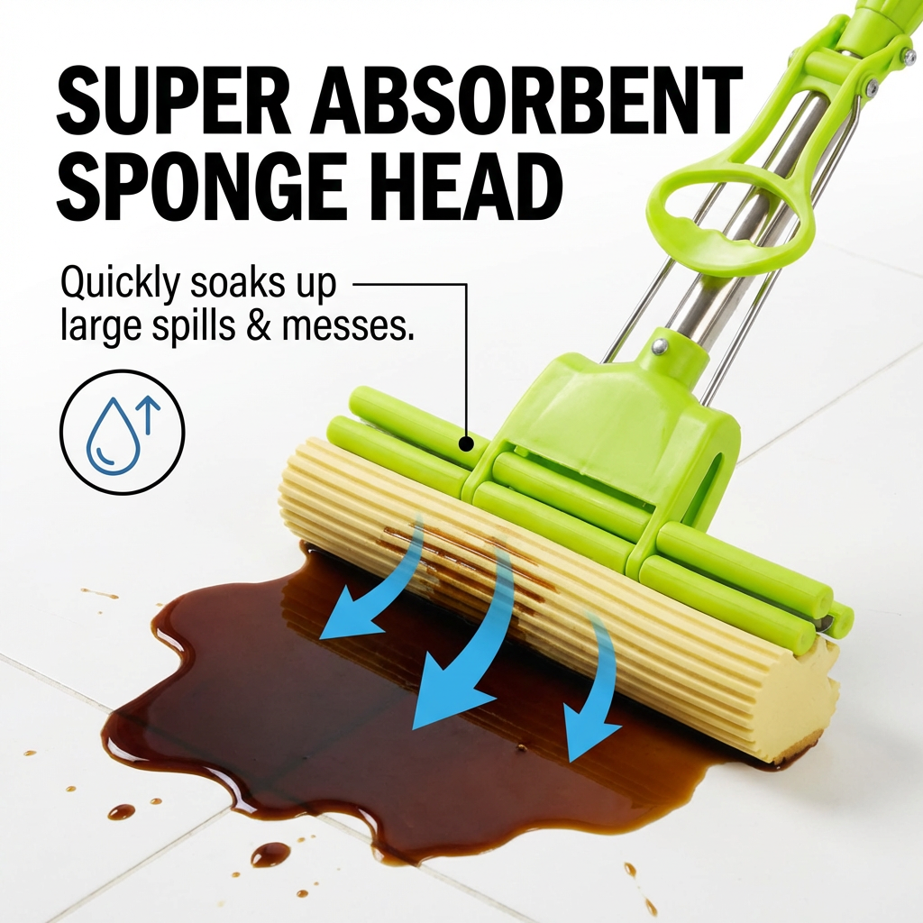 All-in-One Foldable Floor Cleaning Squeeze Mop  已改 美