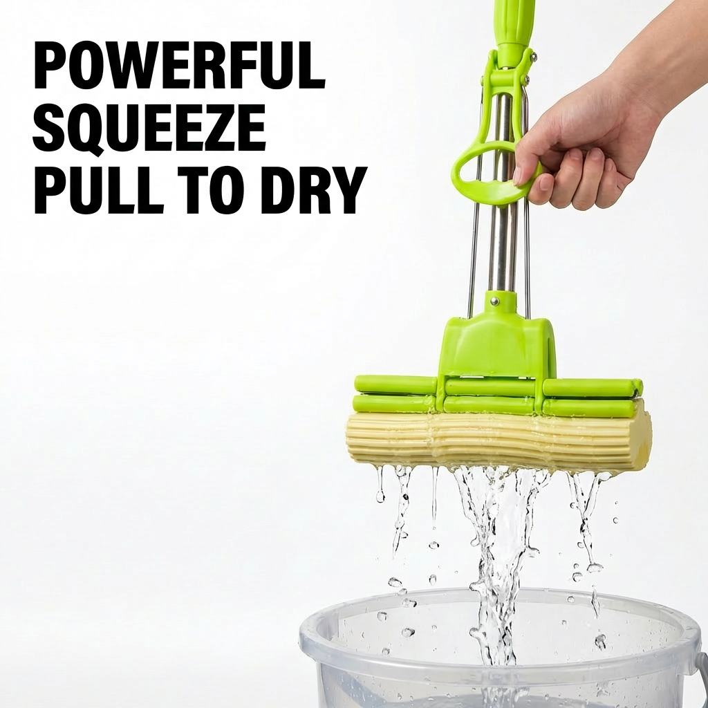 All-in-One Foldable Floor Cleaning Squeeze Mop  已改 美