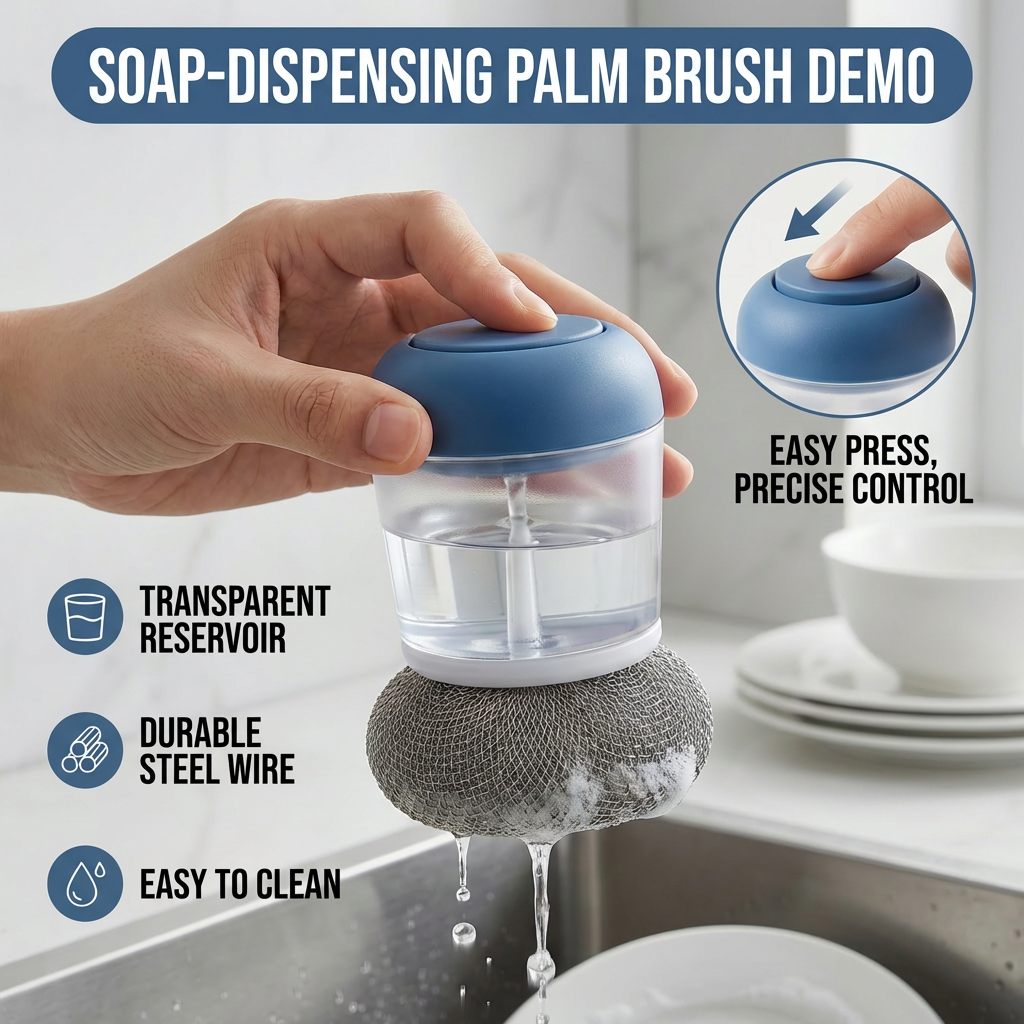 已改✨💧𝐾𝑖𝑡𝑐ℎ𝑒𝑛 𝑃𝑎𝑙𝑚 𝐵𝑟𝑢𝑠ℎ 𝑤𝑖𝑡ℎ 𝑅𝑒𝑓𝑖𝑙𝑙𝑎𝑏𝑙𝑒 𝑆𝑜𝑎𝑝 𝐷𝑖𝑠𝑝𝑒𝑛𝑠𝑒𝑟 – 𝑆𝑒𝑡 𝑜𝑓 2