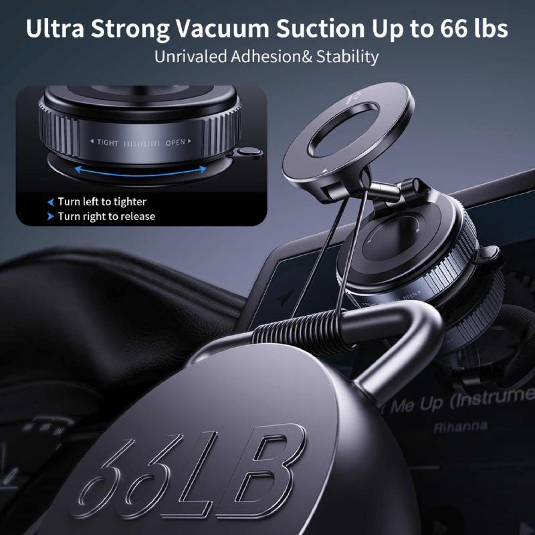 360° Adjustable Vacuum Magnetic Suction Cup Phone Holder Mount