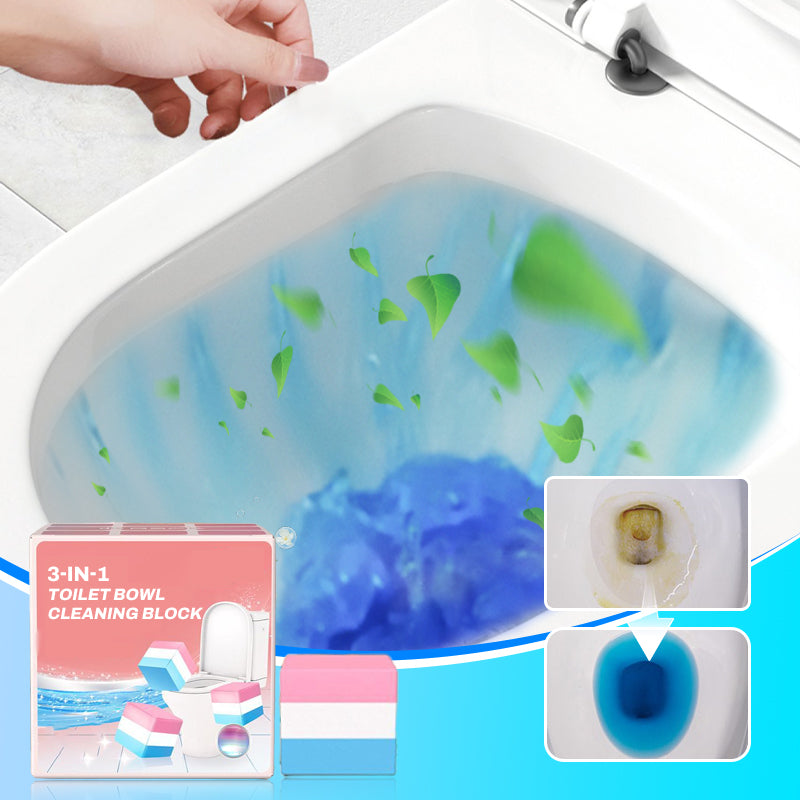 3-in-1 Toilet Bowl Cleaning Block – Deodorizes, Cleans, Sterilizes