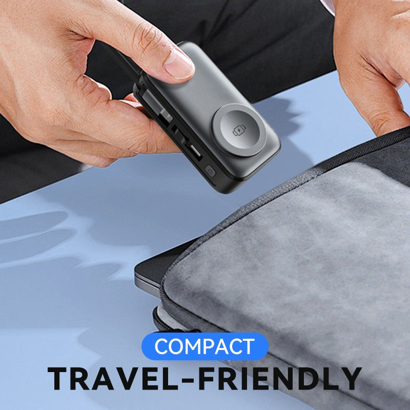 🔋 Orico 3-in-1 Power Bank – Integrated Cable & Foldable Wall Plug – Wireless Watch Charger for iPhone & Android ✈️